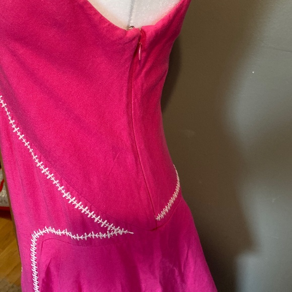 Esteban Cortazar Collective Pink Ruffle Accents Mid-Calf length Luxury Dress S - Picture 4 of 14
